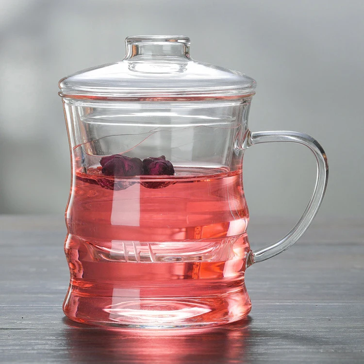 Лучшее качество, термостойкая стеклянная кофейная чашка с крышкой