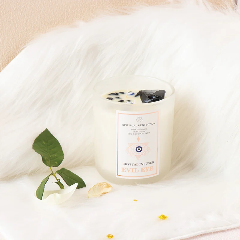 customised geo cut glass candle jar luxury Gift box soy wax  tealight colorful crystal candle holder