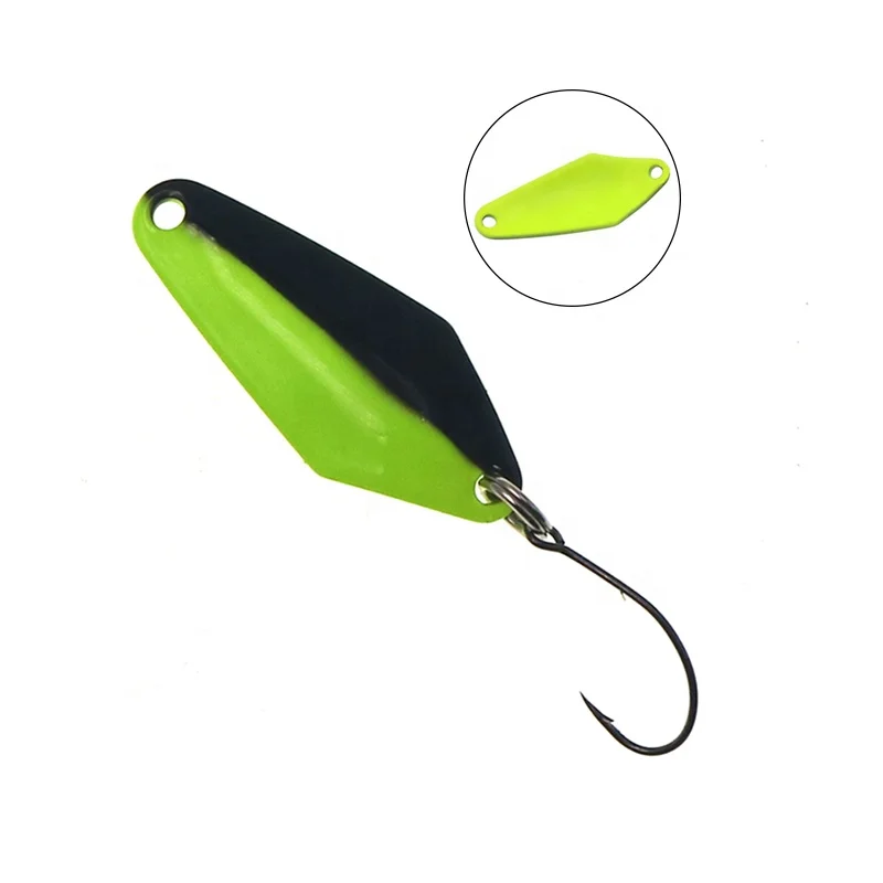 Trout Fishing Spoon With Single Hook 2.3g Casting Metal Spoon fishing spinner bait two-side color
