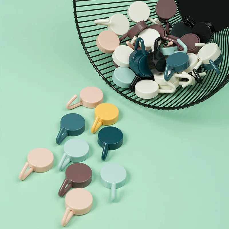 seamless round kitchen and bedroom punch-free hanger paste small hook