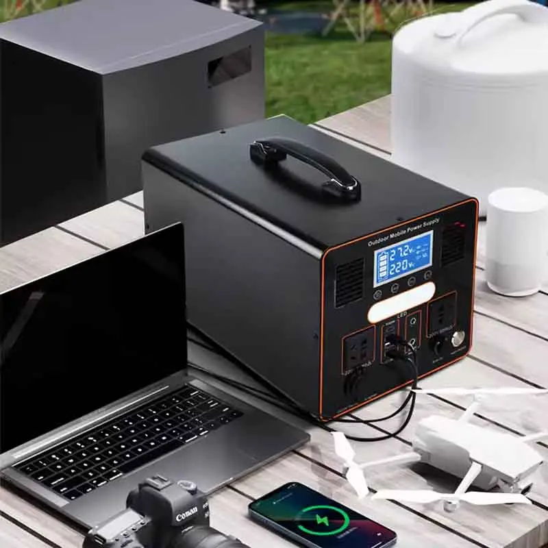 High-Power Emergency Energy Storage Lifepo4 1000Wh 1Kw 2Kw Solar Power Station Off Grid Safety 1000W Portable Solar Generator