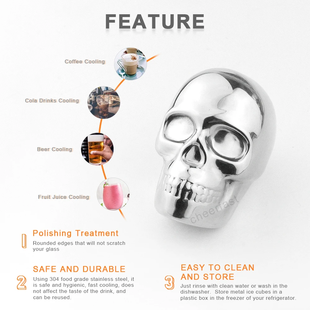 Best Item Chill Drinks Without Diluting Big Ice Cube Stainless Chilling Cubes Set Cooling Whiskey Chilling Stone Gift Set