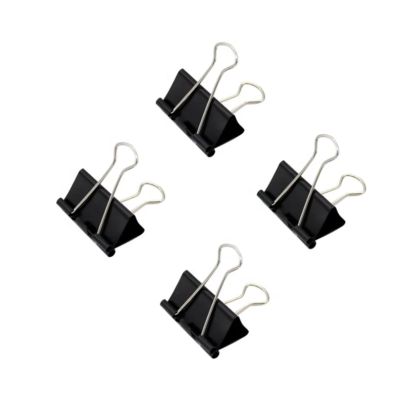 Professional Manufacture Metal Logo 1.6 Inch  Binder Clips Paper Clip For School And Office
