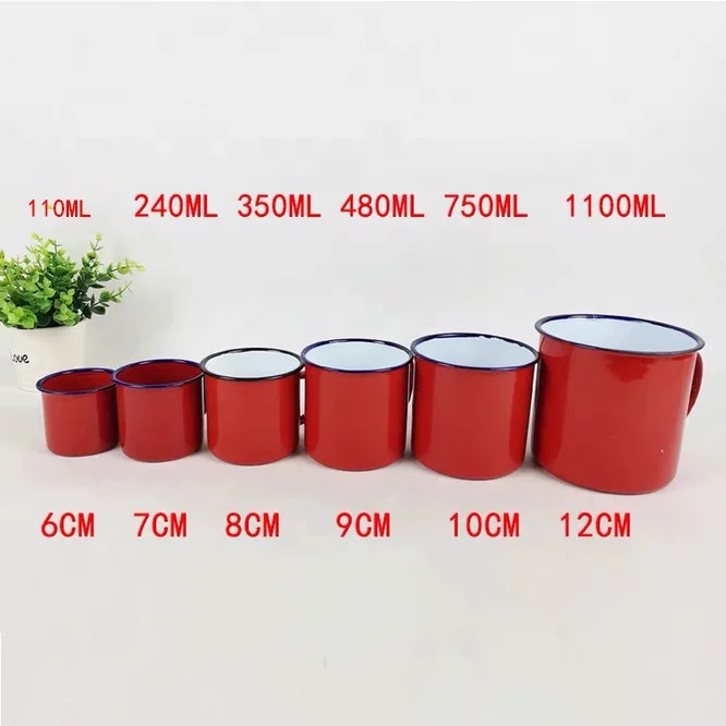 New Wholesale Sublimation Should Customize Logo Portable Outdoor Travel Camping Enamel Metal Coffee Mug Water Cup