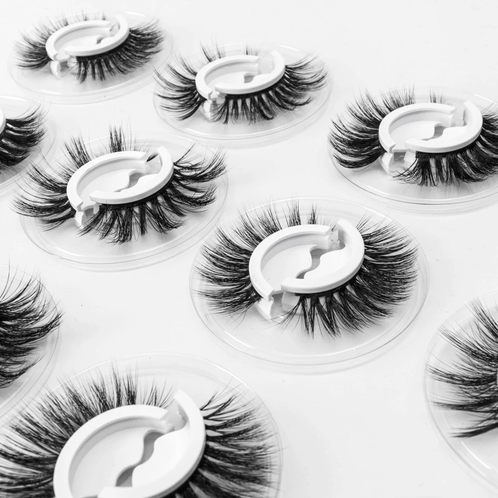 no glue self adhesive eyelash  vendor customized boxes strip eye tresluces lashes reusable self-adhesive eyelashes