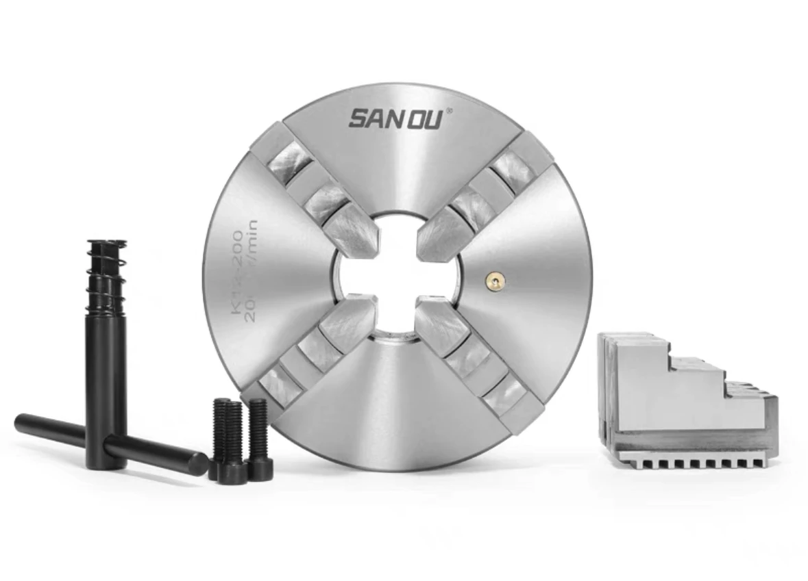 Special price SANOU brand 4-jaw claw linkage K12 160MM through-hole self centering manual chuck for lathe