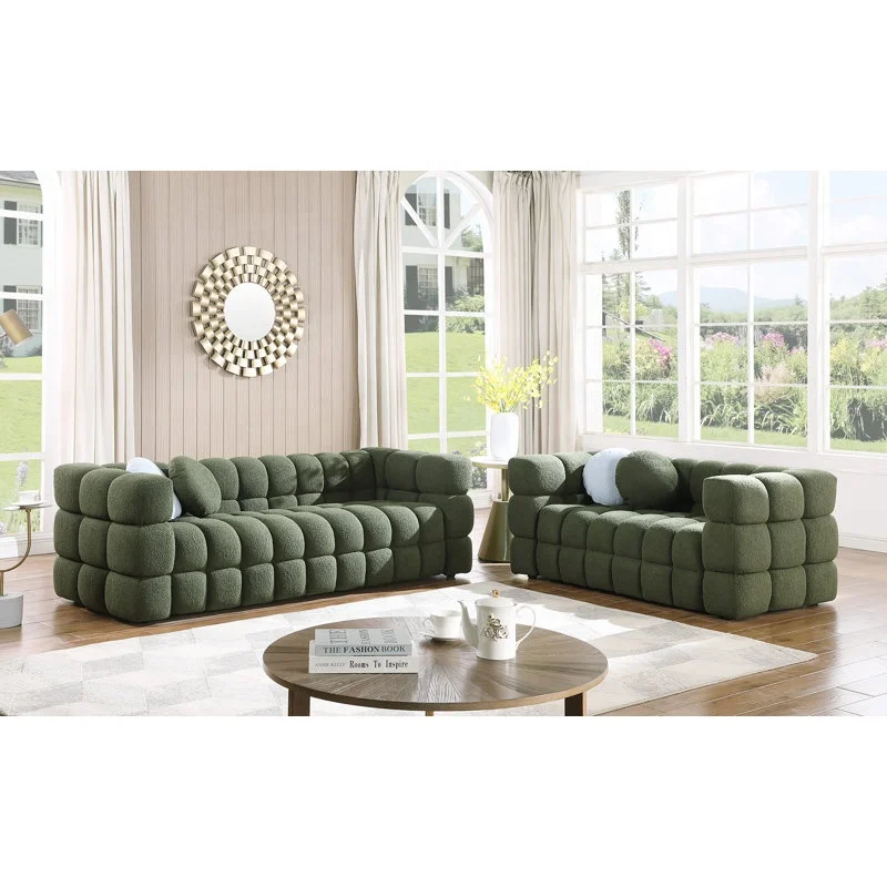 Modern Luxury Green Velvet Fabric Sofa De Canto Tufted Sectionals Sofa Set Furniture Chesterfield Living Room Sofas Cama