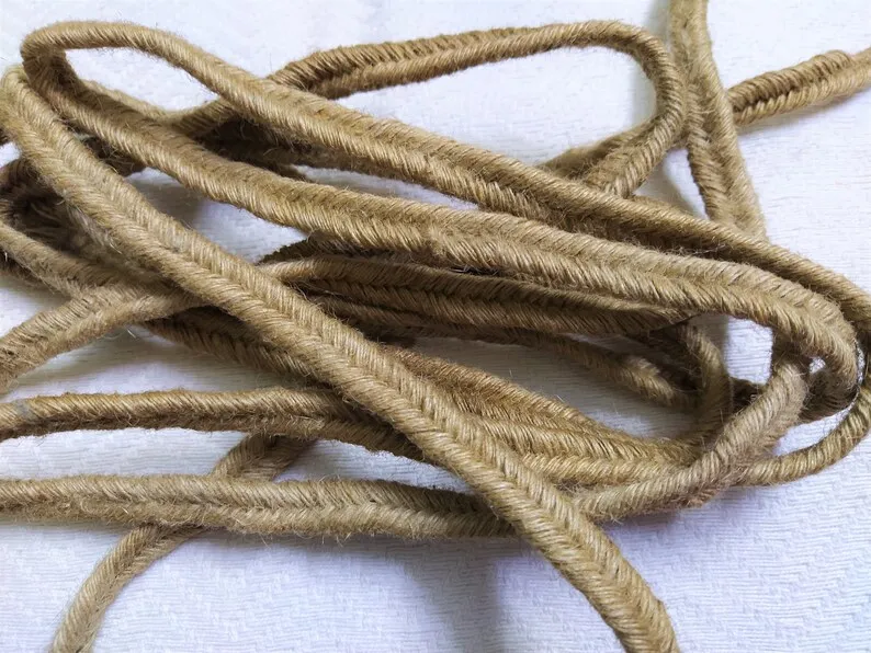 Flat Braided Jute Twine 12mm Wide Natural Jute Cord Rope for shoes