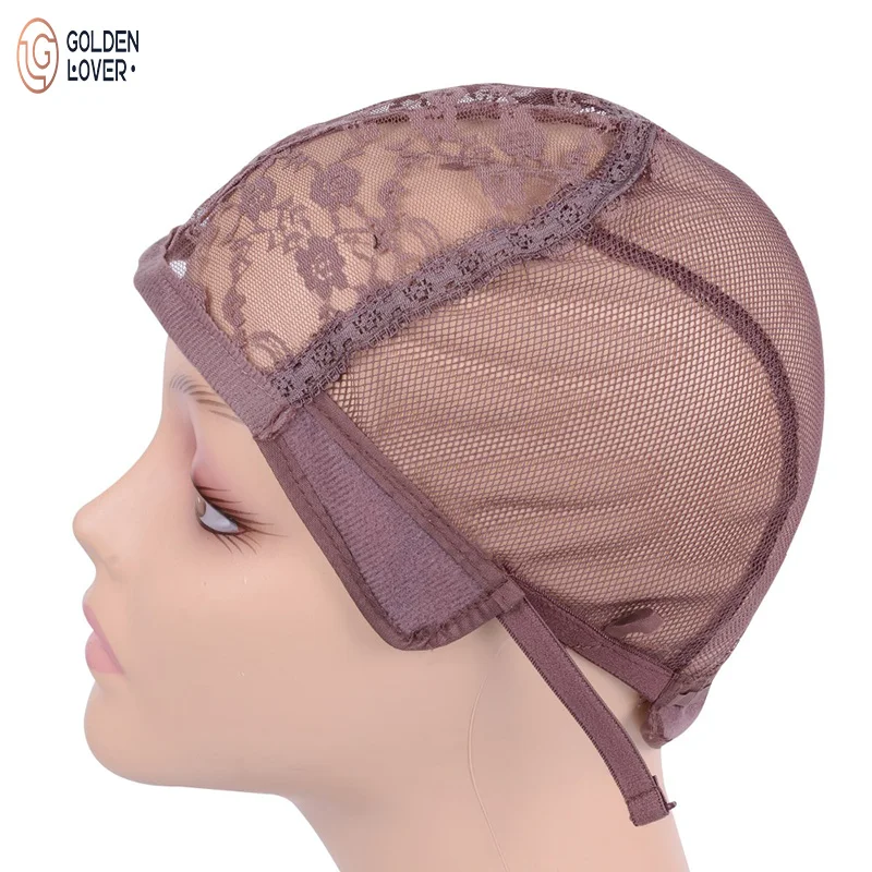Stretchable Double Lace Nets Lace Wig Cap For Making Wigs With Adjustable Straps Elastic Band Waving Cap For Wigs