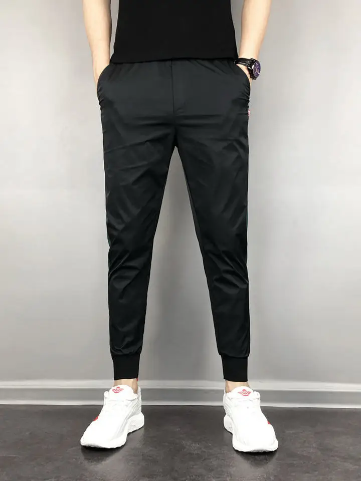 Custom Reflective Printing Unisex Lightweight Nylon Windbreaker Mesh Lined Sport Track Pants Drawstring Men Casual Running Pants