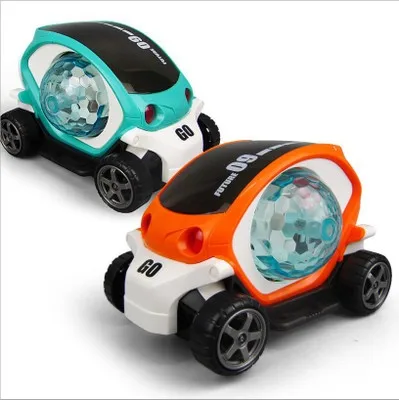 Newest B/O 3D light rotating colorful music cartoon traffic vehicle children electric car toy