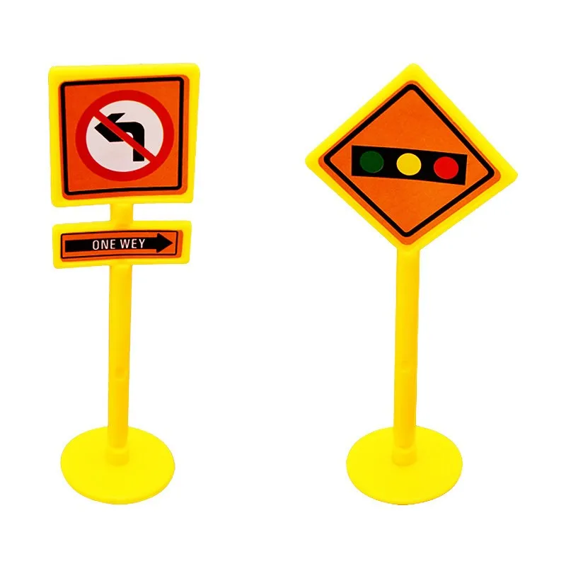 FREE SAMPLE Mini Traffic Signs Road Block Car Toy Accessories Children Safety Kids Traffic Sign Toy For Boy Kids Birthday Gifts