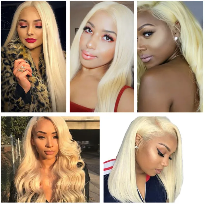 Aliexpress Wet and Wavy Weave 613 blonde hair, virgin human hair bundles blonde weave with frontal closure