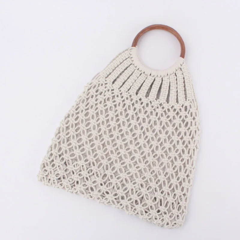Wholesale Women Straw Handbag Knitted Handmade Cotton Rope Straw Bags And Rattan Handbags For Women Hand-Woven Ratta