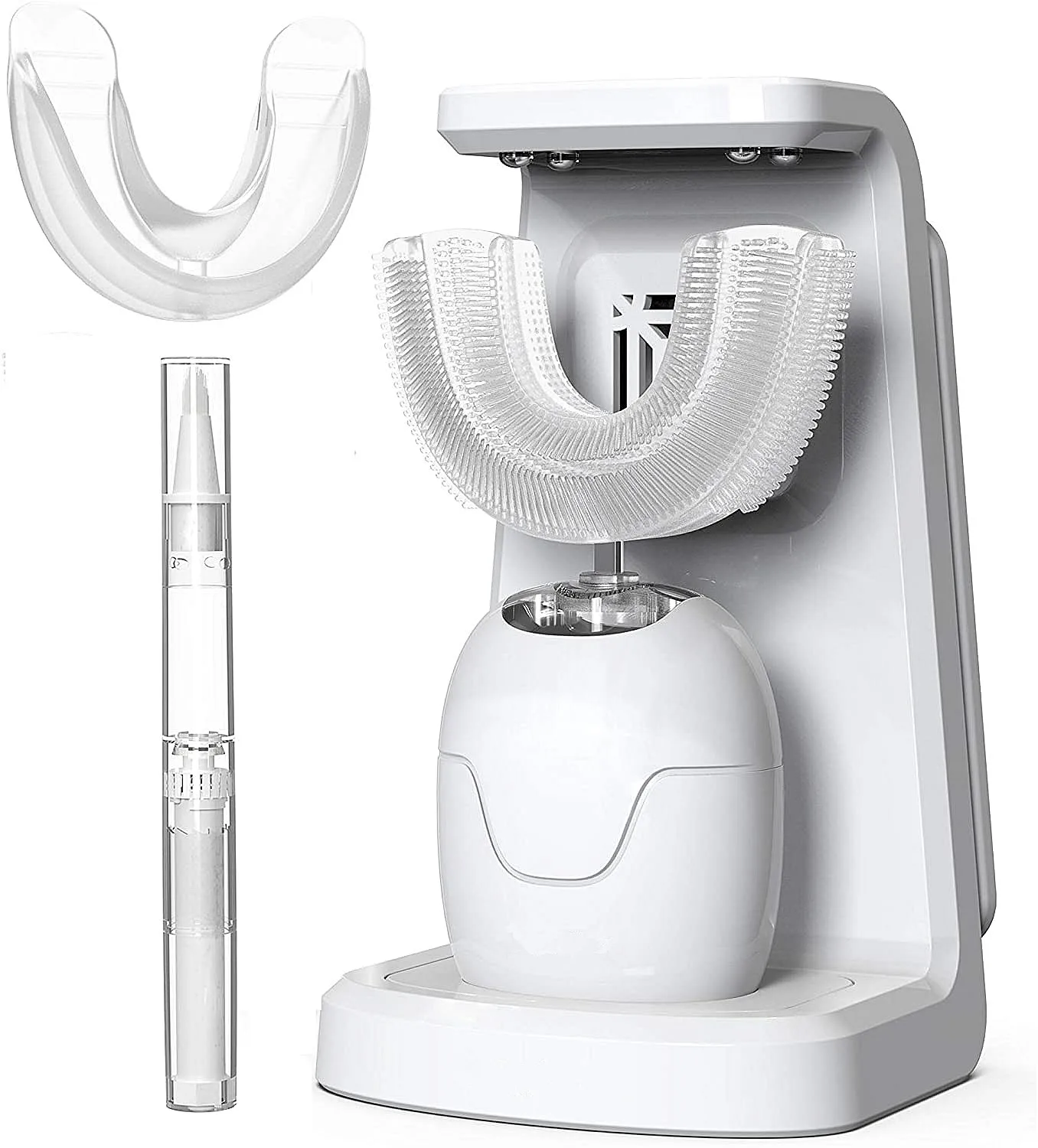 Travel Portable 360 Automated Food Grade Whitening Toothpaste Teeth Products Electrical Automatic U-shaped Toothbrush For