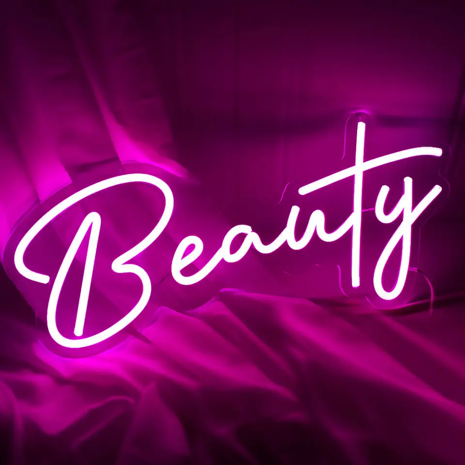 LED Neon Hair Nails Light Sign Beauty Salon Store Open Neon Sign ready with Art Work Shaped Wall Hanging Gift Sign Lights