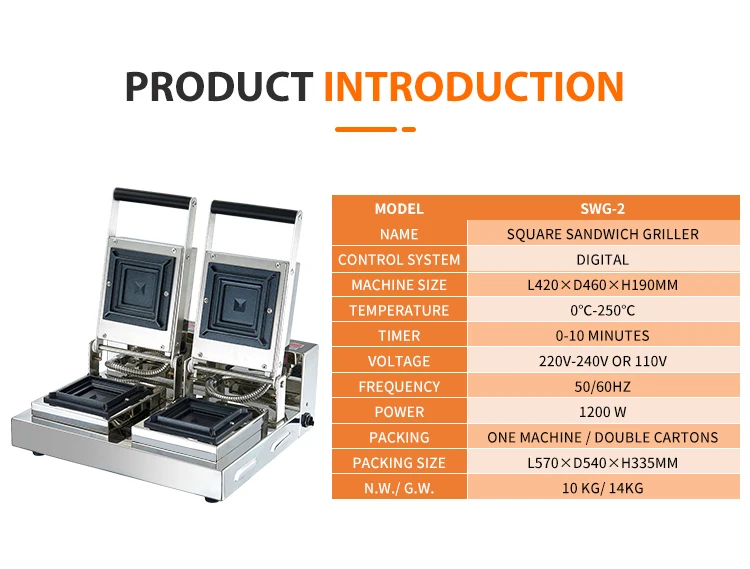 Commercial Sandwich Press Machine Double Head Grill Sandwich Grill Electric Sandwich Maker For sales