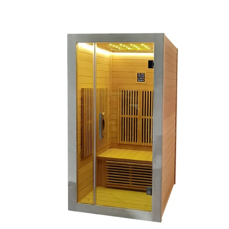 Modern Design Solid Wood Home 1 to 2 Person Small Cube Mini Sauna Room with Harvia heater