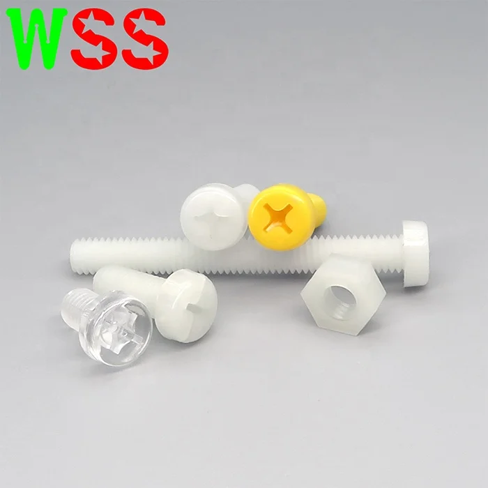 Fillister Head Cross Recessed Round Plastic Round Fillister Screw nylon plastic screw nylon screw