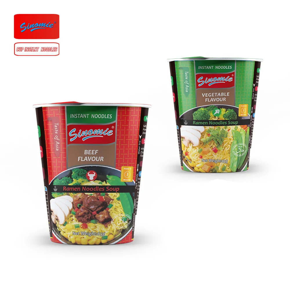 Manufacturing Wheat Flour Noodle 65g Chinese Weight Cheap Sale Fast food Halal Ramen Cup Instant Noodles