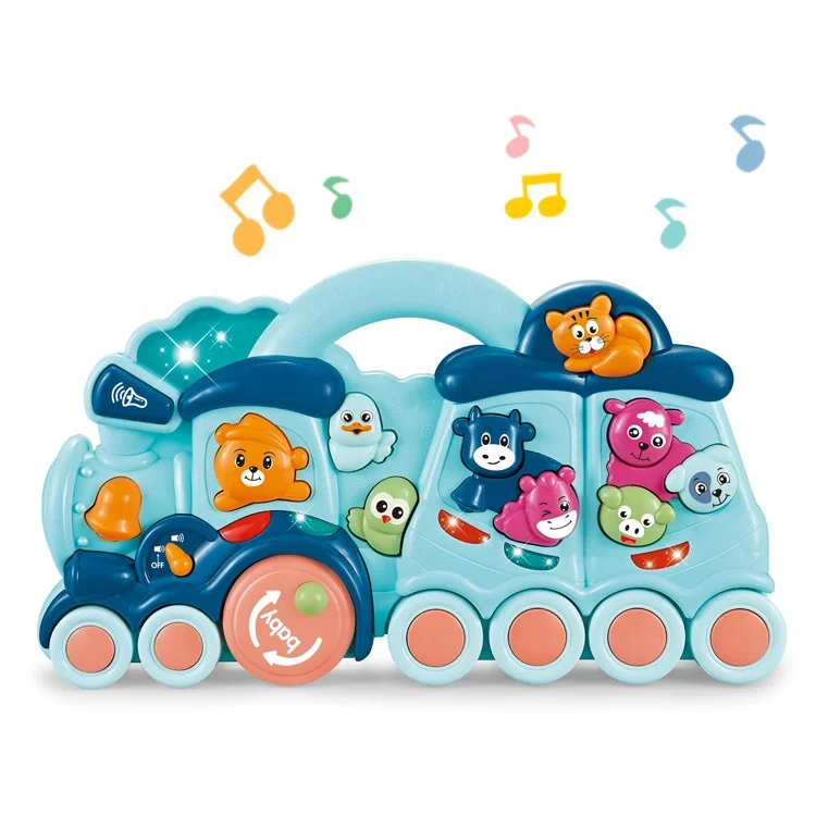 
Cartoon Animal Train Shape Flashing Light Early Learning Educational Baby Toys Musical 