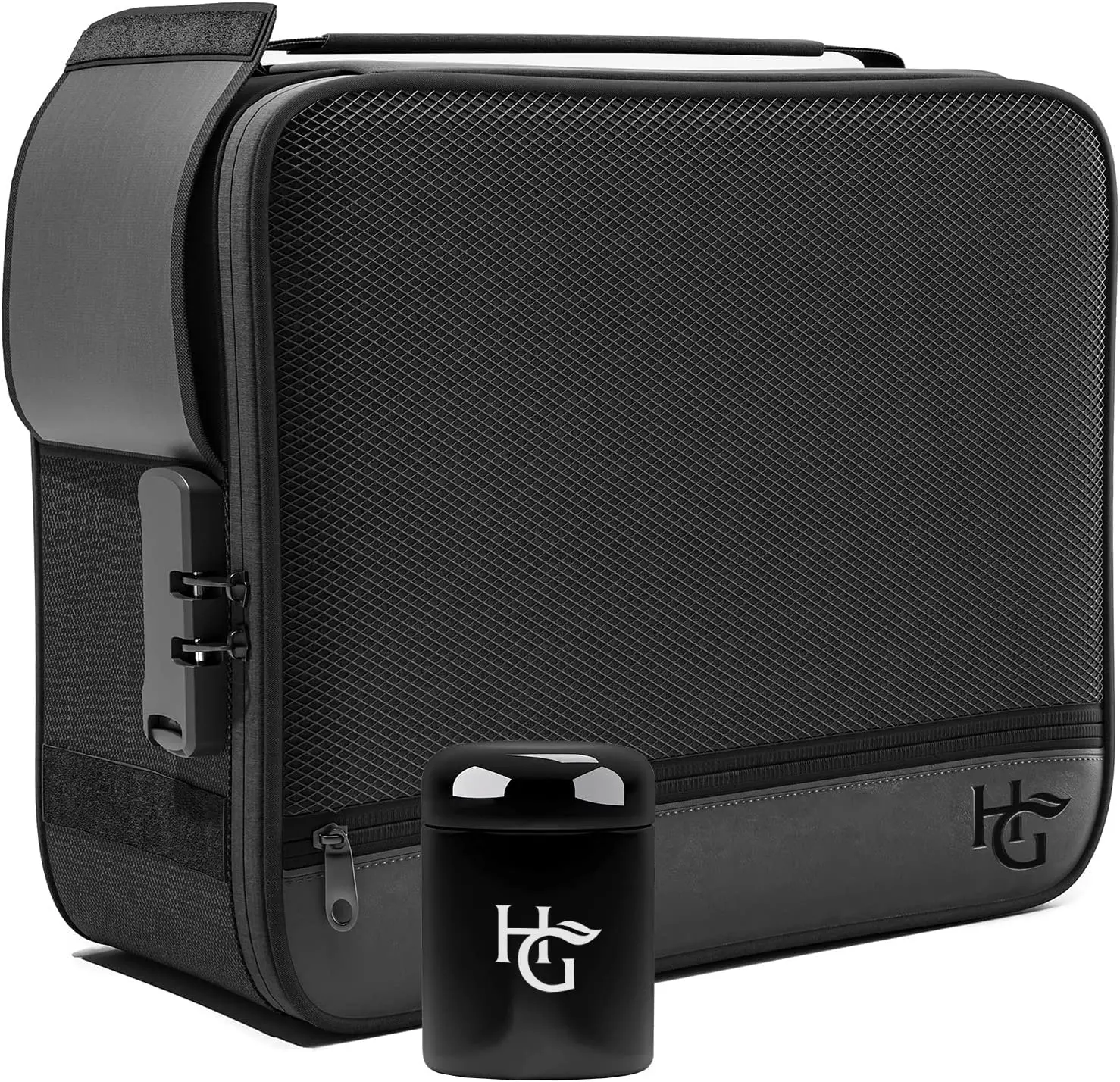 Smell Proof Bag & Airtight Case with Combination Lock- Includes YKK Zippers,Smell Proof Jar, Built in Tray & Travel Bags