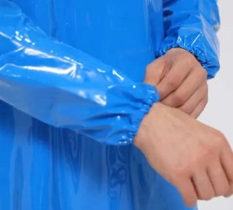 Heavy duty waterproof plastic TPU  long sleeve bib work apron