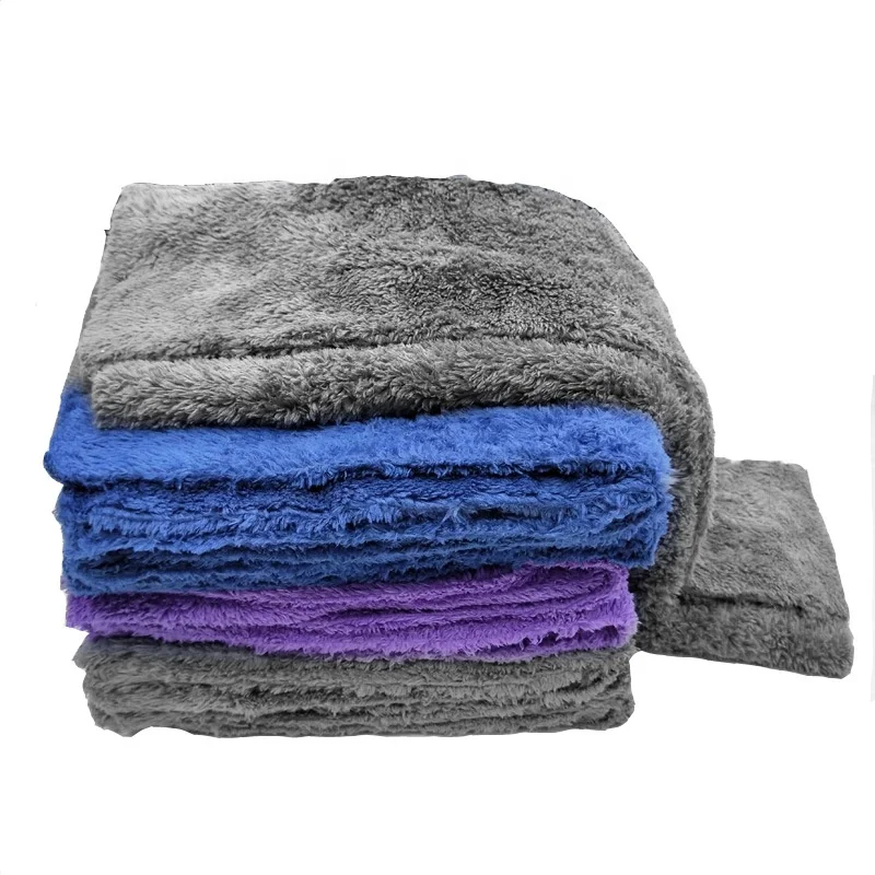 Solid Color Ultra Water Absorption Coral Fleece Microfiber Car Wash Towel