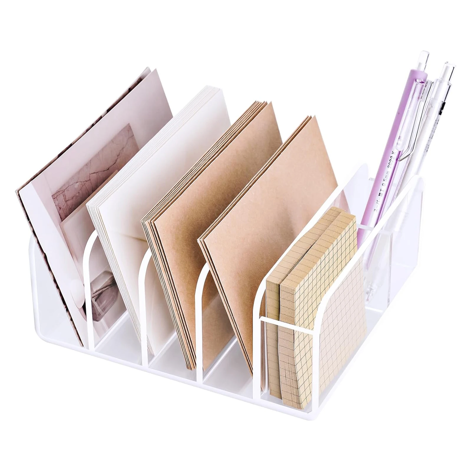 Custom Modern Clear File Holder File Sorter Acrylic Desk Organizer for Office Organization