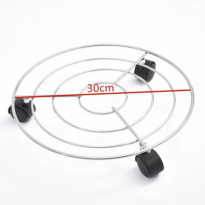 High Quality Iron Rolling Plant Caddy With Wheels Adjustable Indoor Outdoor Home Metal Round Flower Pot Shelf Rack