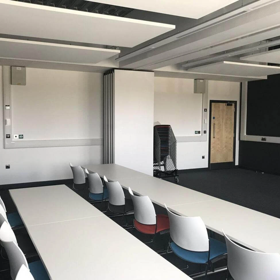 Меламиновые деревянные раздвижные стены, разделитель для комнаты, съемная Складная акустическая панель, движущаяся стена