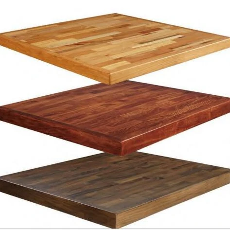 wood table top with solid beech wood edge