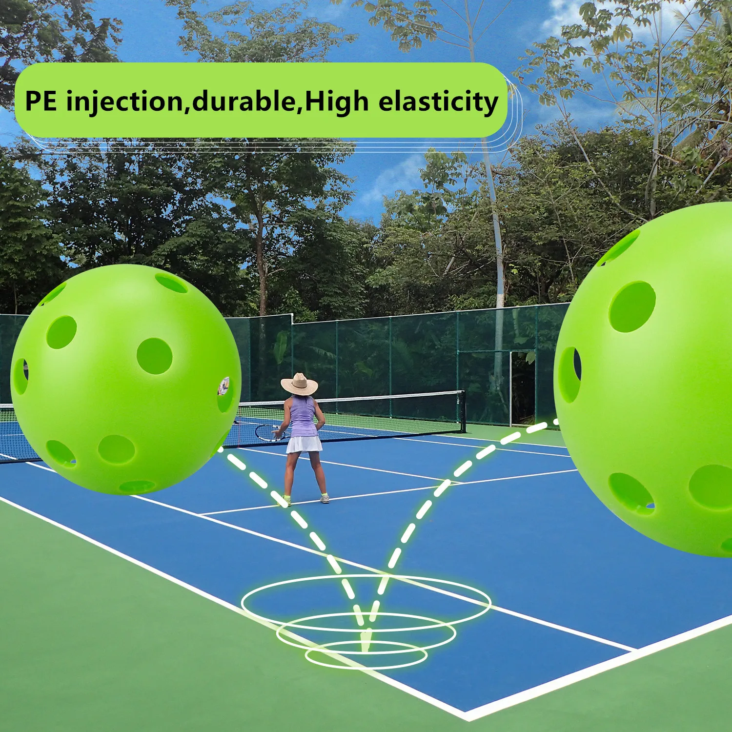 Wholesales multi colors 72mm Bulk Sale Assorted Colors OEM Outdoor Indoor Plastic Mini Pickleball With 26 Holes