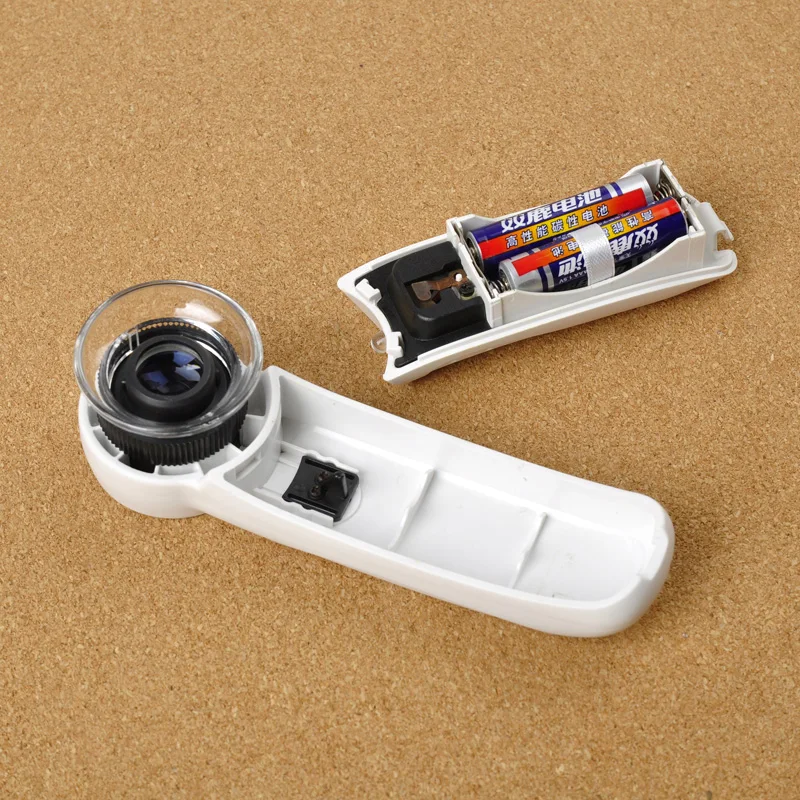 
Two LED light high power optical lenses hand-held antique identification mobile magnifier loupe lamp 