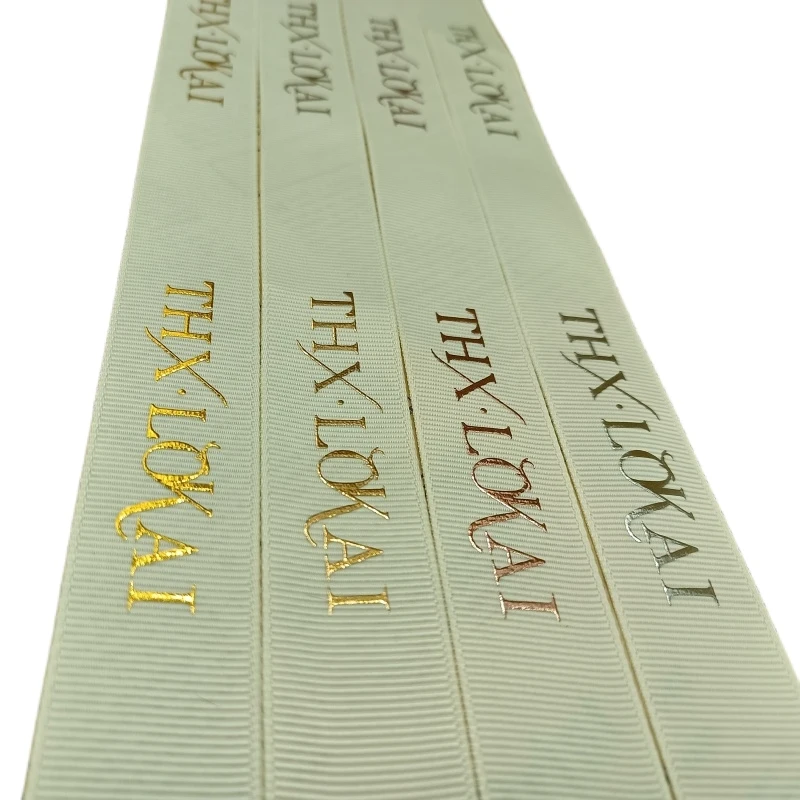 High Quality New Designer White Gift Ribbons Grosgrain Ribbon Printed Logo For Hair Bundles Bouquet Gift Wrap Bow