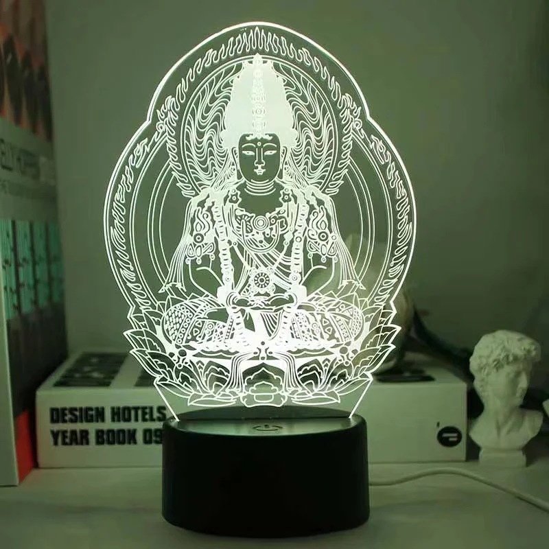 Буддийский Будда Sakyamuni Настольная 3D акриловая лампа