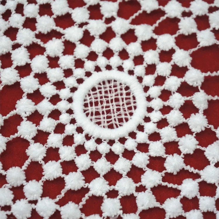 High Quality Cheaper water soluble 100% polyester materials Customized Fashion Guipure lace dress Fabric