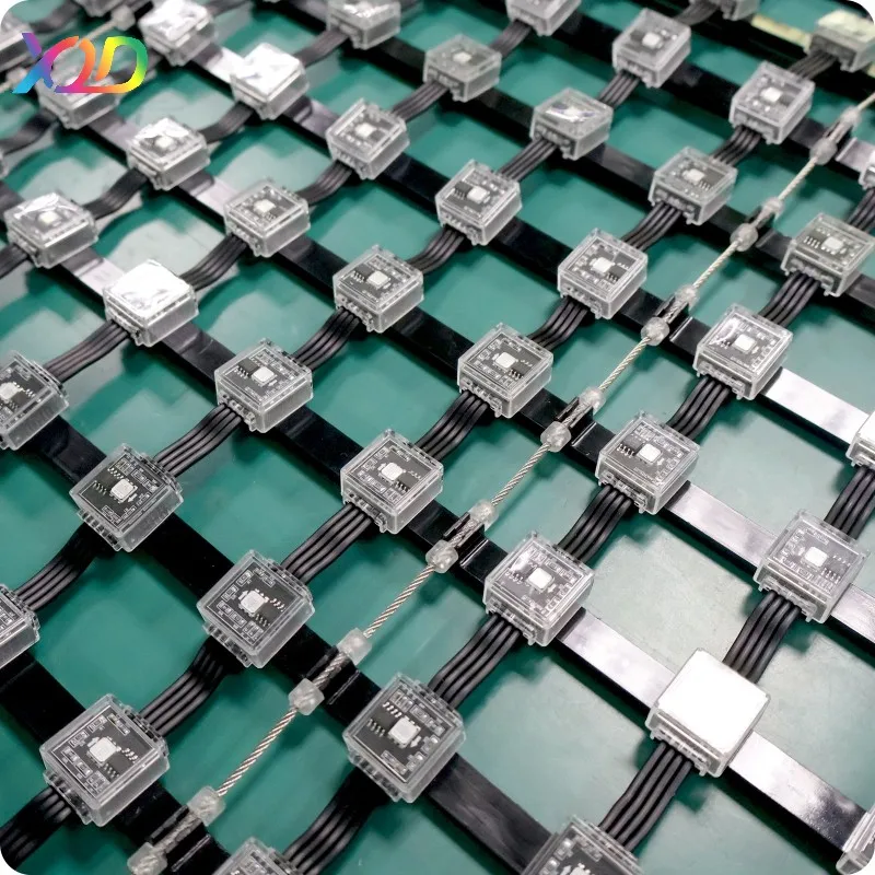 XQD - Premium Factory Custom P50 DMX512 RGB WS2811 Waterproof LED Mesh Video Curtain Screen for Indoor & Outdoor Display