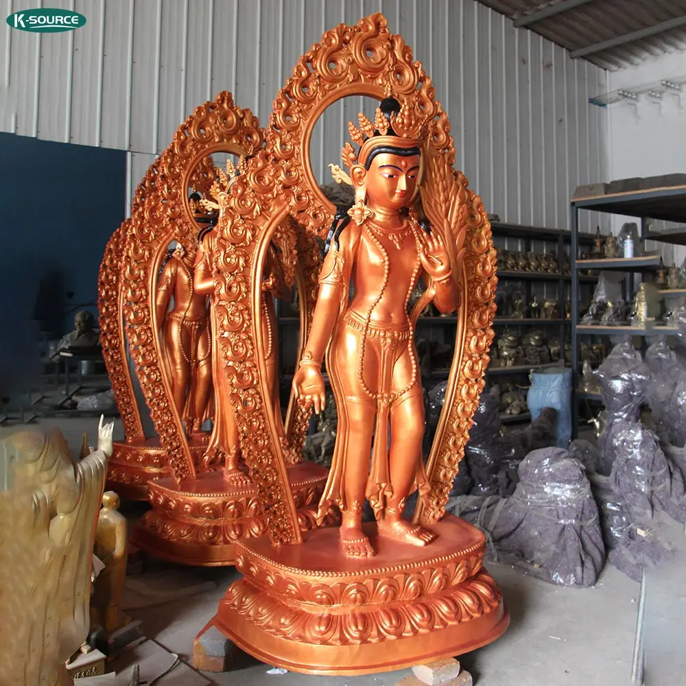 Handicrafts Bronze Sculpture Buddha Modern figures statue Gallery Exhibition Hall Courtyard square sacrificial temple decoration
