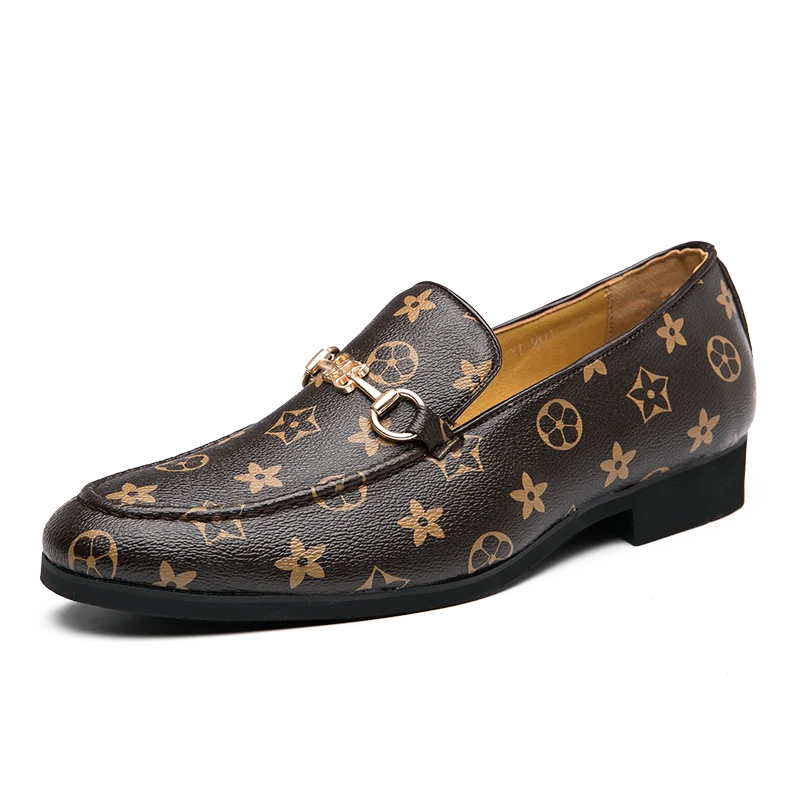 
Wholesale Gocci Prints Leather Casual Slip On Big Size Brand Designer Shoes Wedding Business Luxury Shoes Mens Dress Shoes 
