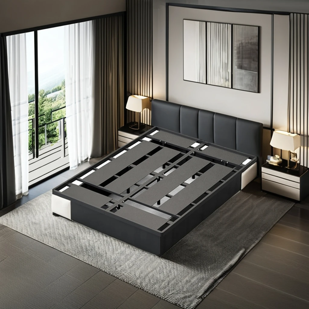 high quality hotel furniture king queen  size hotel beds single bed metal bed frame for hotel