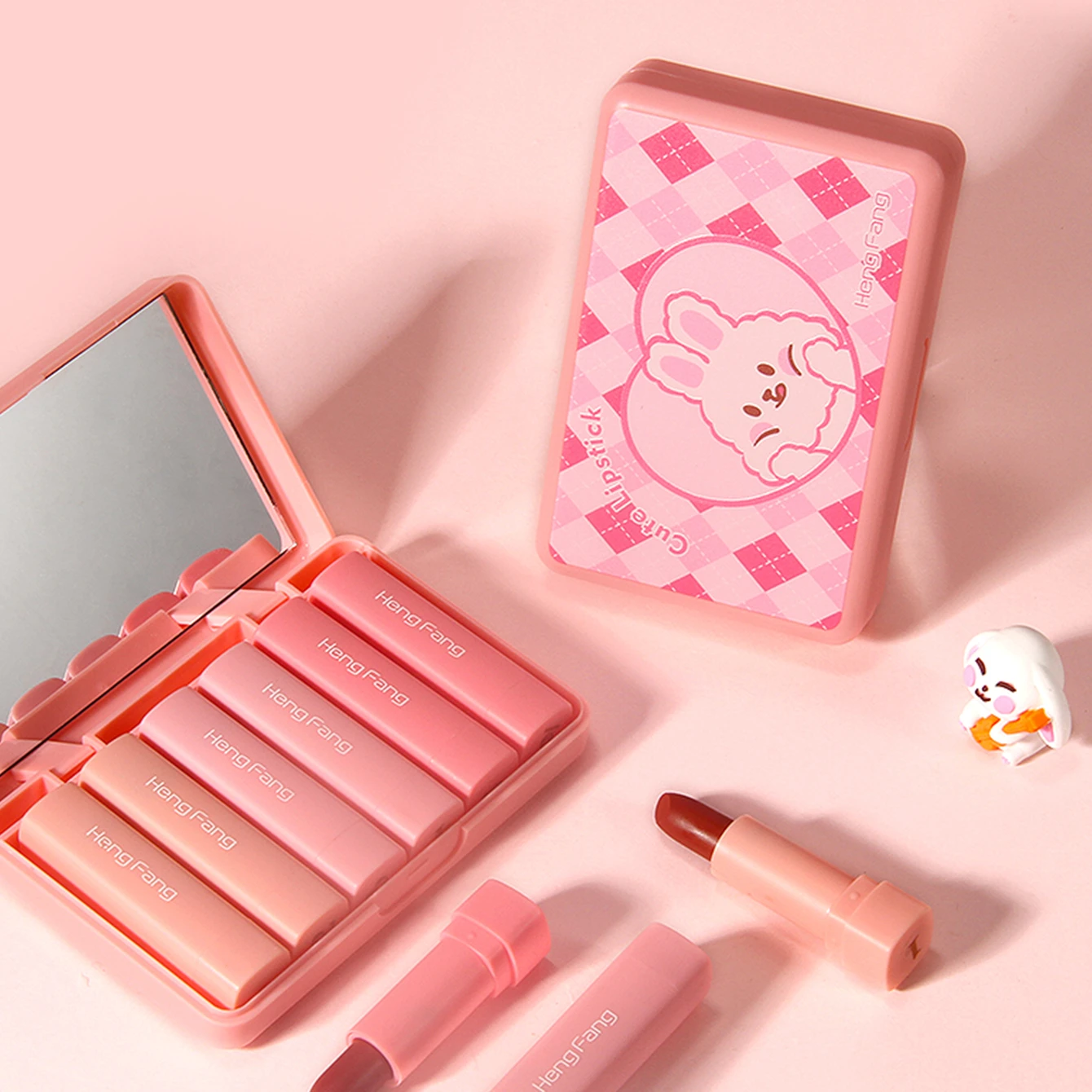 Girl cosmetic soft bear mist  lipstick 6 color korean lipstick