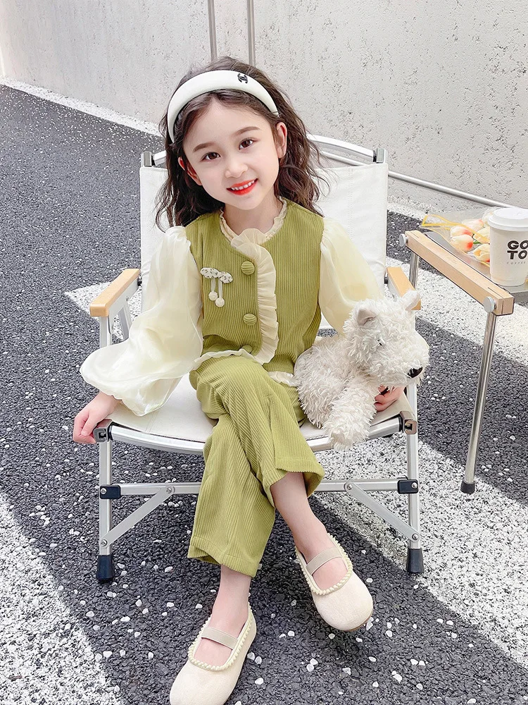 Wholesale Fashion Spring Baby Wear Autumn 2pcs Kids Dress Suits Casual Girls Clothes Sets