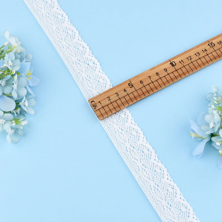 Stock Crochet 3CM Cotton Lace Trim Crocheted High Quality Guipure Cotton Lace