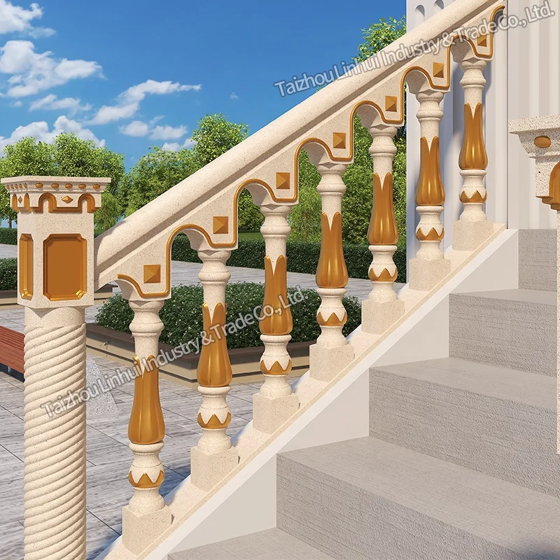Wholesale stair handrail modern concrete abs plastic staircase railing mold Baluster fence constructiin Indoor and outdoor mould