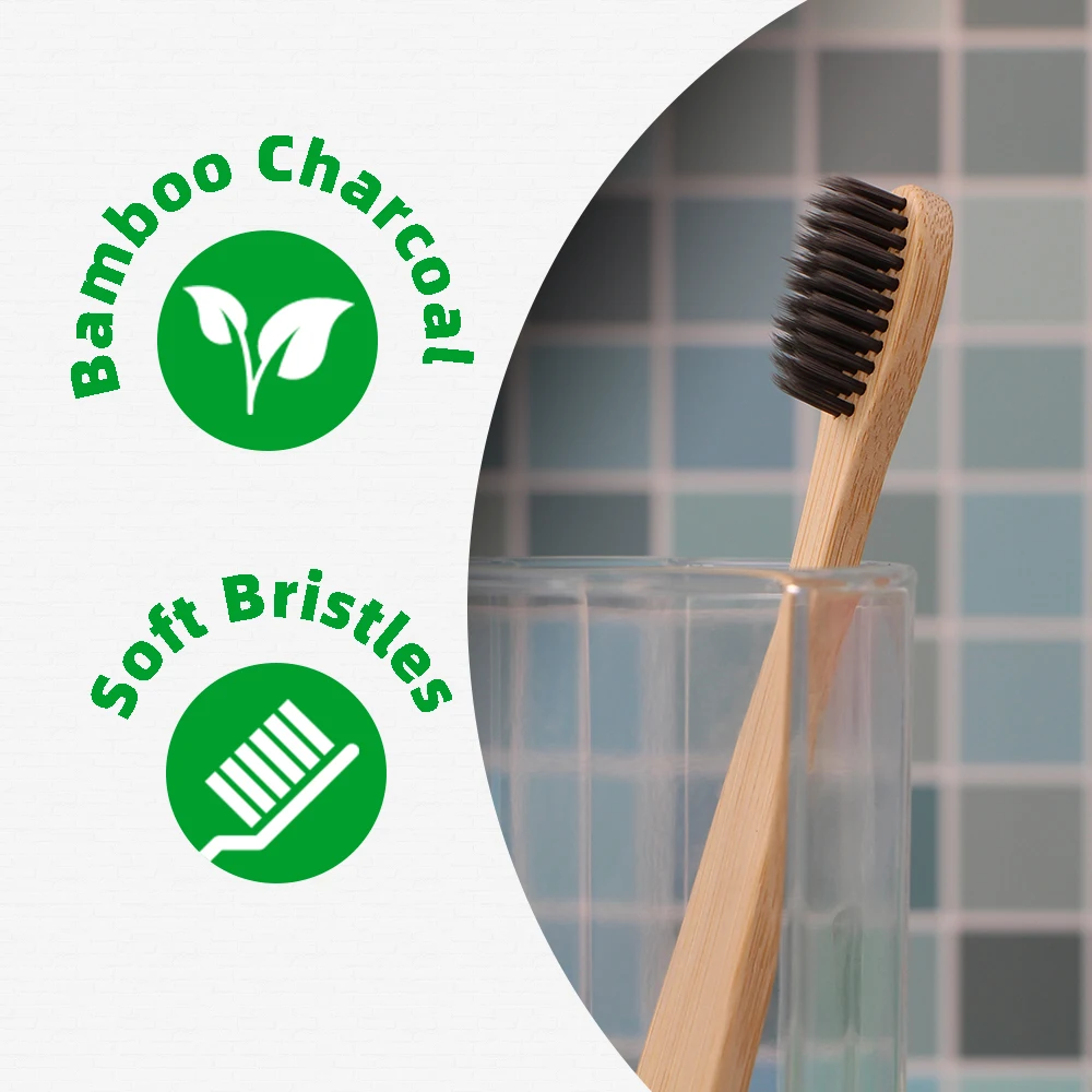 Eco Friendly Wholesale Bpa-free Natural Handle Soft Bristles Tooth Brush Bambu Charcoal Biodegradable Bamboo Toothbrushes
