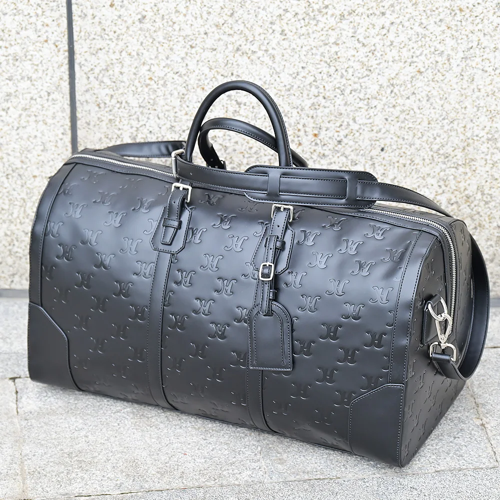 Wholesale Niche Design Customize Cowhide Leather Travel Bag Casual Luggage Bag Duffle Bag