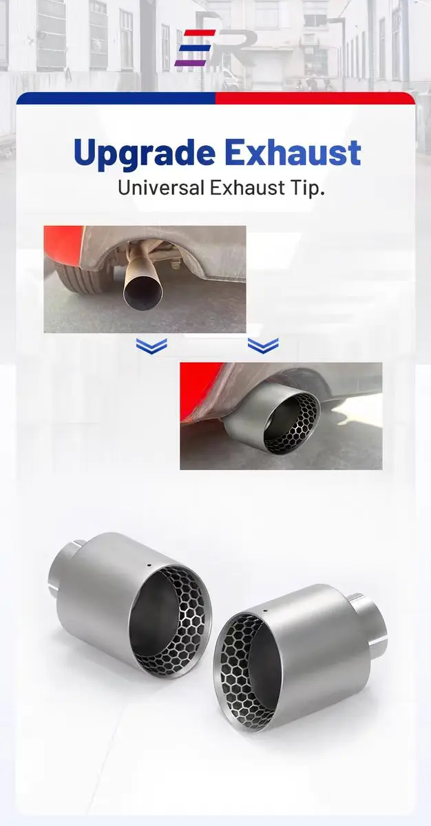SYPES New model double-layer welded edge honeycomb stainless steel exhaust universal pipe muffler pipe upgrade car exhaust pipe