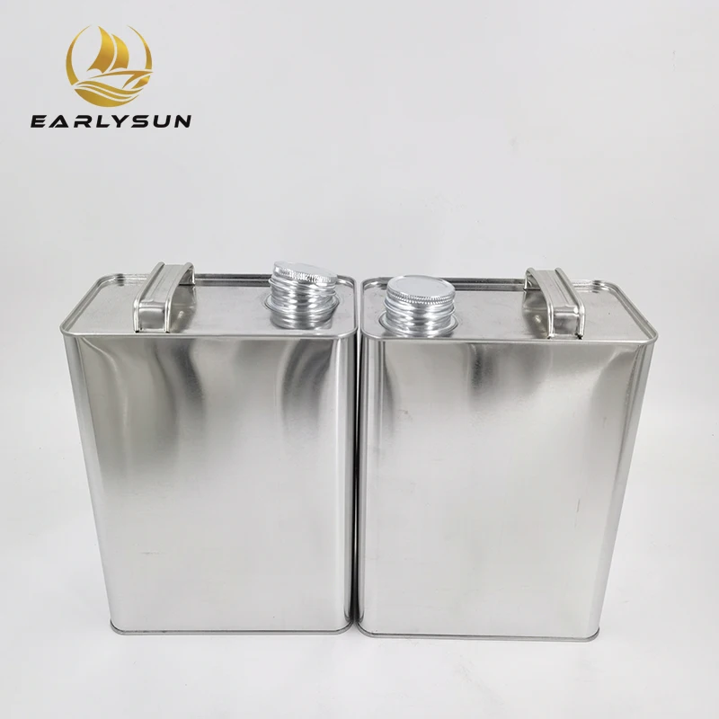 Hot sale square engine oil metal tin can petrol use tin box with plastic cap
