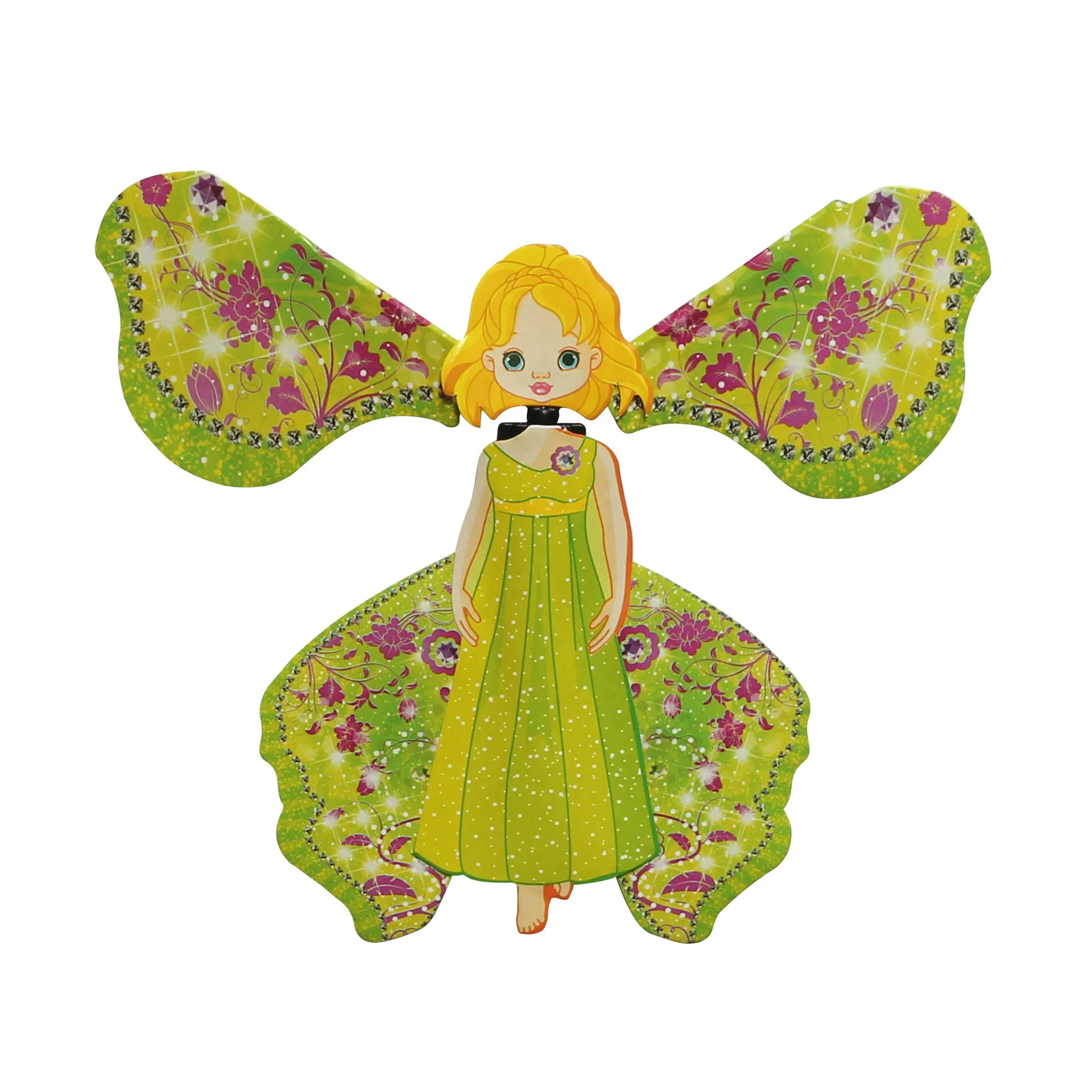 Funny Games Gadget Wind Up Paper Rubber Band Powered Flying Butterfly Magic Toys For Kids Children Educational